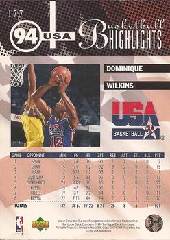1994-95 Upper Deck #177 Dominique Wilkins Back