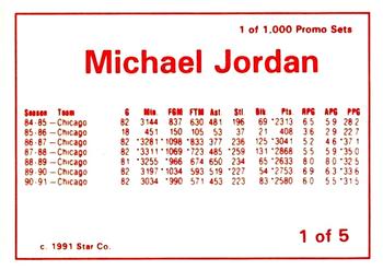1997 1991 Star Michael Jordan (Unlicensed) - Blue / Red Border #1 Michael Jordan Back