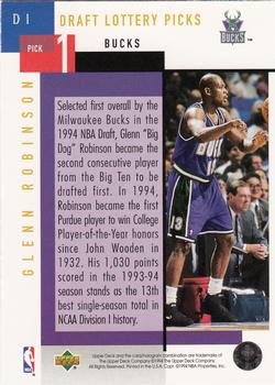 1994-95 Upper Deck - NBA Draft Lottery Picks 1994 #D1 Glenn Robinson Back