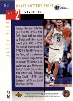 1994-95 Upper Deck - NBA Draft Lottery Picks 1994 #D2 Jason Kidd Back