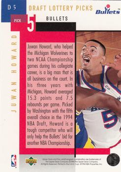1994-95 Upper Deck - NBA Draft Lottery Picks 1994 #D5 Juwan Howard Back