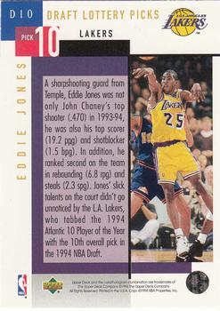 1994-95 Upper Deck - NBA Draft Lottery Picks 1994 #D10 Eddie Jones Back