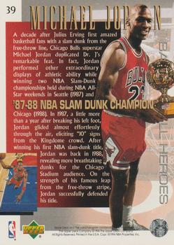 1994-95 Upper Deck - Basketball Heroes: Michael Jordan #39 Michael Jordan Back