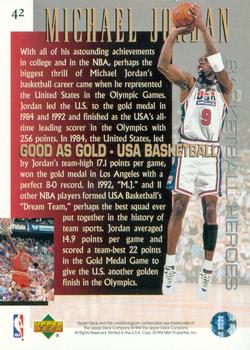 1994-95 Upper Deck - Basketball Heroes: Michael Jordan #42 Michael Jordan Back