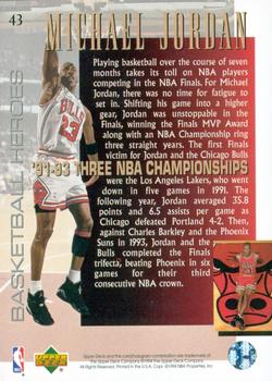 1994-95 Upper Deck - Basketball Heroes: Michael Jordan #43 Michael Jordan Back