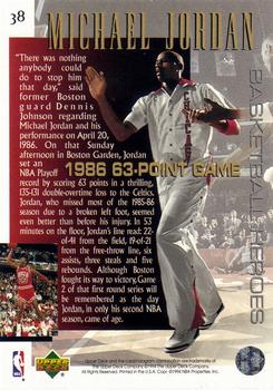 1994-95 Upper Deck - Basketball Heroes: Michael Jordan #38 Michael Jordan Back
