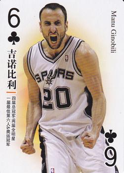 2017 NBA Stars Playing Cards (China) #6♣ Manu Ginobili Front