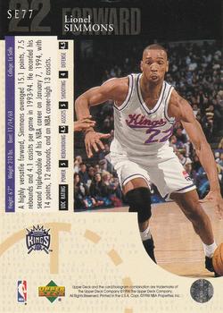 1994-95 Upper Deck - Special Edition #SE77 Lionel Simmons Back