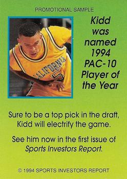 1994 Sports Investors Report #NNO Jason Kidd Back