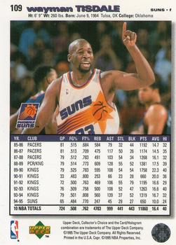 1995-96 Collector's Choice #109 Wayman Tisdale Back