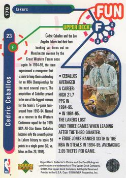 1995-96 Collector's Choice #178 Cedric Ceballos Back