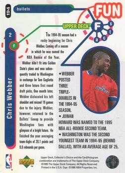 1995-96 Collector's Choice #194 Chris Webber Back