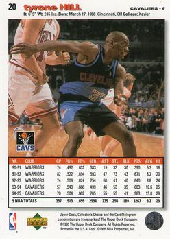 1995-96 Collector's Choice #20 Tyrone Hill Back