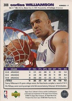 1995-96 Collector's Choice #308 Corliss Williamson Back