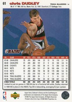 1995-96 Collector's Choice #61 Chris Dudley Back