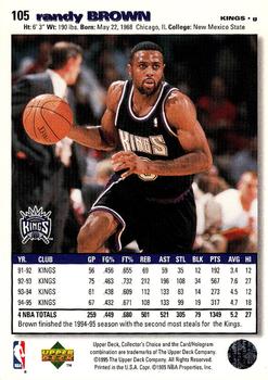 1995-96 Collector's Choice #105 Randy Brown Back