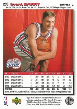 1995-96 Collector's Choice #299 Brent Barry Back