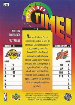 1995-96 Collector's Choice #357 Los Angeles Lakers vs. Seattle SuperSonics Back