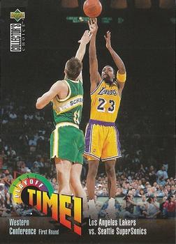 1995-96 Collector's Choice #357 Los Angeles Lakers vs. Seattle SuperSonics Front