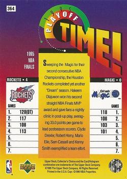 1995-96 Collector's Choice #364 Houston Rockets vs. Orlando Magic Back