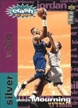 1995-96 Collector's Choice - You Crash the Game Silver: Scoring #C9 Alonzo Mourning Front
