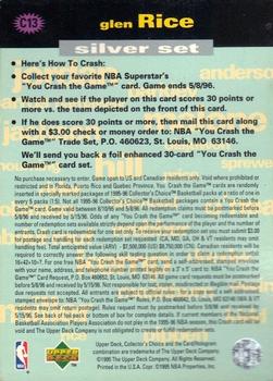 1995-96 Collector's Choice - You Crash the Game Silver: Scoring #C13 Glen Rice Back