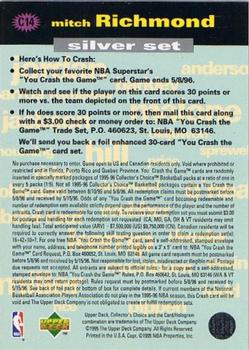 1995-96 Collector's Choice - You Crash the Game Silver: Scoring #C14 Mitch Richmond Back