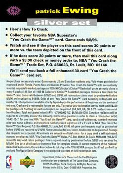 1995-96 Collector's Choice - You Crash the Game Silver: Scoring #C19 Patrick Ewing Back