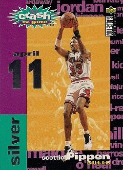 1995-96 Collector's Choice - You Crash the Game Silver: Assists/Rebounds #C8 Scottie Pippen Front