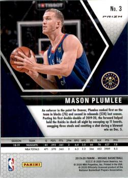 2019-20 Panini Mosaic - Reactive Blue #3 Mason Plumlee Back