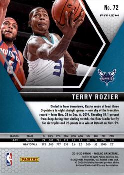 2019-20 Panini Mosaic - Silver Prizm #72 Terry Rozier Back