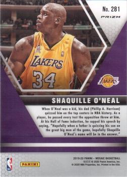 2019-20 Panini Mosaic - Silver Prizm #281 Shaquille O'Neal Back