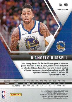 2019-20 Panini Mosaic - Prizm #90 D'Angelo Russell Back