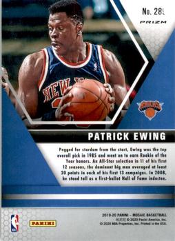 2019-20 Panini Mosaic - Reactive Orange #289 Patrick Ewing Back