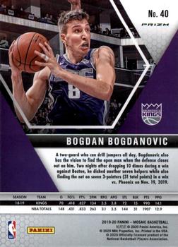 2019-20 Panini Mosaic - Red Prizm #40 Bogdan Bogdanovic Back