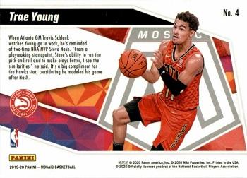 2019-20 Panini Mosaic - Give and Go #4 Trae Young Back