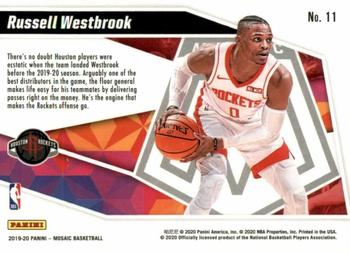 2019-20 Panini Mosaic - Give and Go #11 Russell Westbrook Back