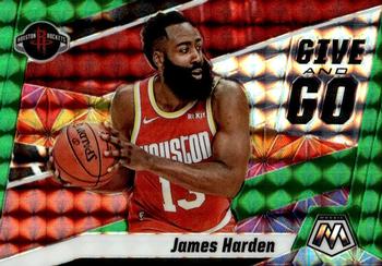 2019-20 Panini Mosaic - Give and Go Mosaic Green #6 James Harden Front