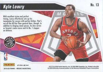 2019-20 Panini Mosaic - Give and Go Mosaic Green #13 Kyle Lowry Back