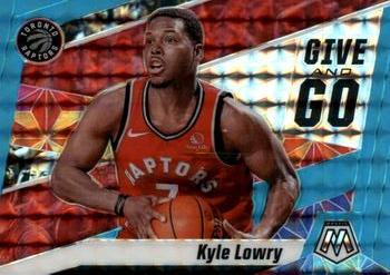 2019-20 Panini Mosaic - Give and Go Mosaic Blue Fluorescent #13 Kyle Lowry Front