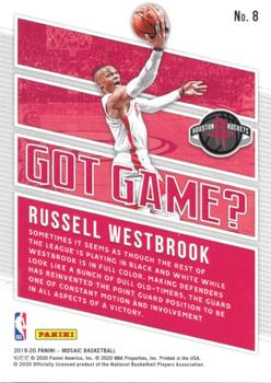 2019-20 Panini Mosaic - Got Game? #8 Russell Westbrook Back