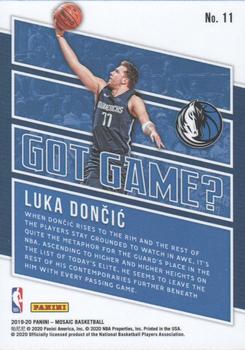 2019-20 Panini Mosaic - Got Game? #11 Luka Doncic Back