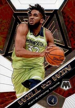 2019-20 Panini Mosaic - Will to Win #2 Karl-Anthony Towns Front