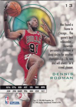 1995-96 SkyBox E-XL #13 Dennis Rodman Back
