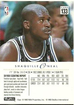 1993-94 Hoops - Promotional Panel 2 #133 Shaquille O'Neal Back