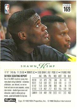 1993-94 Hoops - Promotional Panel 2 #169 Shawn Kemp Back