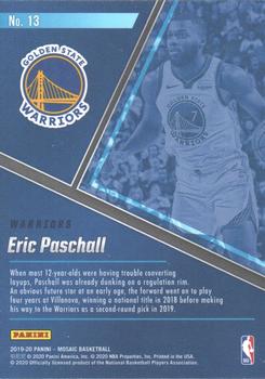 2019-20 Panini Mosaic - Blue Chips #13 Eric Paschall Back