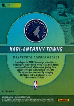 2019-20 Panini Mosaic - Center Stage #11 Karl-Anthony Towns Back