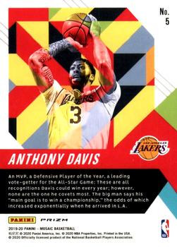 2019-20 Panini Mosaic - In It to Win It #5 Anthony Davis Back