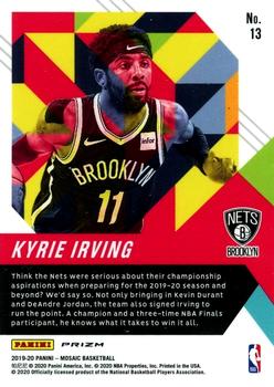 2019-20 Panini Mosaic - In It to Win It #13 Kyrie Irving Back
